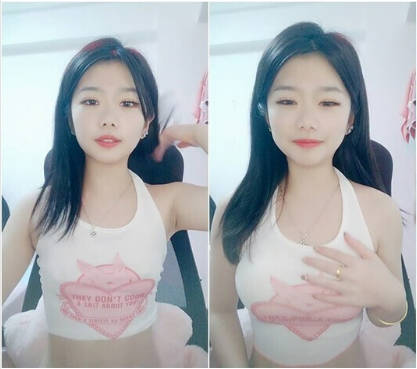 高顏值純欲系清純妹子,穿著小吊帶背心,奶子發育不大,脫下睡衣果舞誘惑