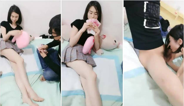 【闺蜜下海了】新人短发清纯嫩妹刚下海，有大哥给钱要求啪啪，演绎外卖小哥两男两女4P啪啪